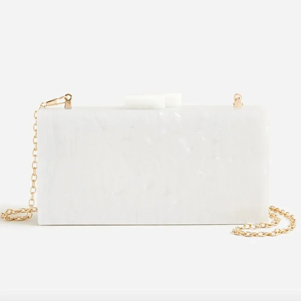 NWT J.Crew | White Pearl Acetate Clutch